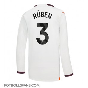 Manchester City Ruben Dias #3 Replika Bortatröja 2023-24 Långärmad